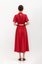 ZIVA BACK CUT OUT FLUTTER SLEEVE CHEONGSAM ZIVA BACK CUT OUT FLUTTER SLEEVE CHEONGSAM