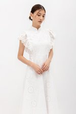 EVANGELI FLUTTER SLEEVE EYELET CHEONGSAM EVANGELI FLUTTER SLEEVE EYELET CHEONGSAM