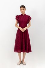 EVANGELI FLUTTER SLEEVE EYELET CHEONGSAM EVANGELI FLUTTER SLEEVE EYELET CHEONGSAM