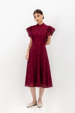 EVANGELI FLUTTER SLEEVE EYELET CHEONGSAM EVANGELI FLUTTER SLEEVE EYELET CHEONGSAM