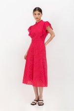 EVANGELI FLUTTER SLEEVE EYELET CHEONGSAM EVANGELI FLUTTER SLEEVE EYELET CHEONGSAM