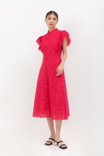 EVANGELI FLUTTER SLEEVE EYELET CHEONGSAM EVANGELI FLUTTER SLEEVE EYELET CHEONGSAM