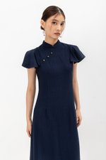 SOLANGE FLUTTER SLEEVE MIDI CHEONGSAM