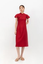 SOLANGE FLUTTER SLEEVE MIDI CHEONGSAM