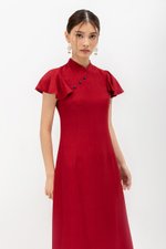 SOLANGE FLUTTER SLEEVE MIDI CHEONGSAM
