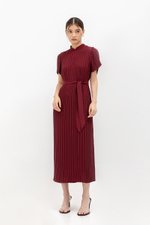 NOURIA PLEATED MAXI CHEONGSAM W SASH