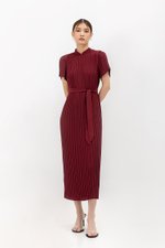 NOURIA PLEATED MAXI CHEONGSAM W SASH