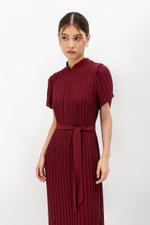 NOURIA PLEATED MAXI CHEONGSAM W SASH