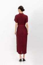 NOURIA PLEATED MAXI CHEONGSAM W SASH