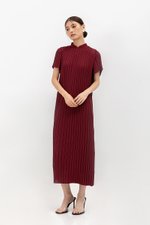 NOURIA PLEATED MAXI CHEONGSAM W SASH