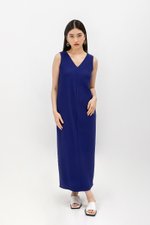 ELLEN PLEATED V NECK DRESS