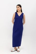 ELLEN PLEATED V NECK DRESS
