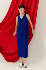 ELLEN PLEATED V NECK DRESS
