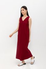 ELLEN PLEATED V NECK DRESS
