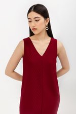 ELLEN PLEATED V NECK DRESS