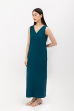 ELLEN PLEATED V NECK DRESS