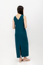 ELLEN PLEATED V NECK DRESS