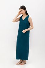 ELLEN PLEATED V NECK DRESS