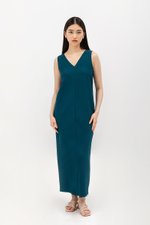 ELLEN PLEATED V NECK DRESS