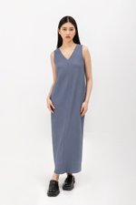 ELLEN PLEATED V NECK DRESS
