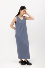 ELLEN PLEATED V NECK DRESS