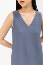 ELLEN PLEATED V NECK DRESS