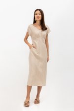JASIE V NECK LINEN DRESS