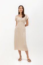 JASIE V NECK LINEN DRESS