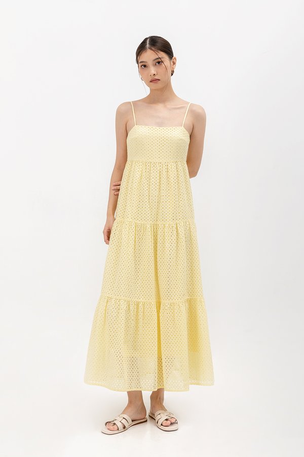 GILLIAN EYELET TIERED CAMISOLE MAXI DRESS
