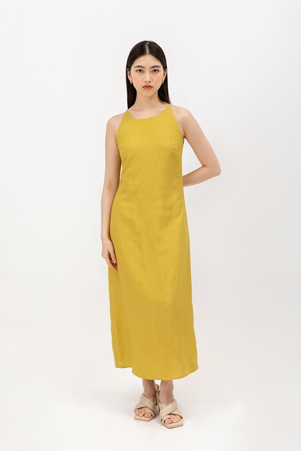 JAYE BIAS CUT LINEN DRESS