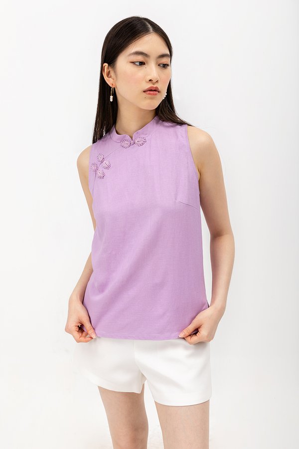 KIMA LINEN CHEONGSAM TOP