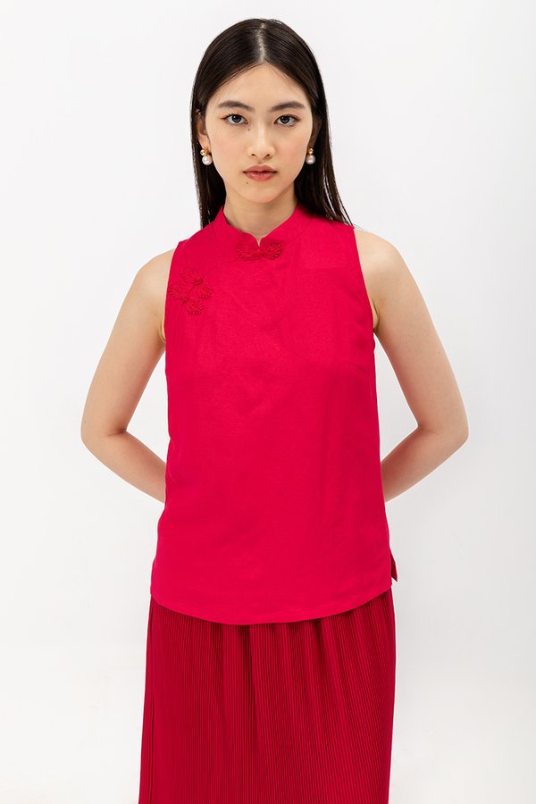 KIMA LINEN CHEONGSAM TOP