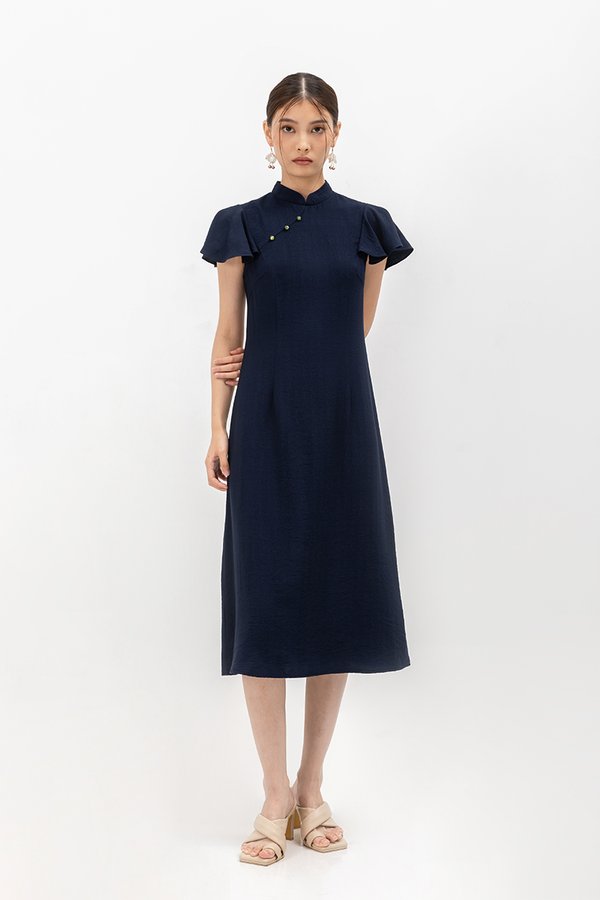 SOLANGE FLUTTER SLEEVE MIDI CHEONGSAM