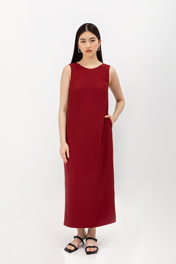 NADIN V BACK COLUMN DRESS NADIN V BACK COLUMN DRESS