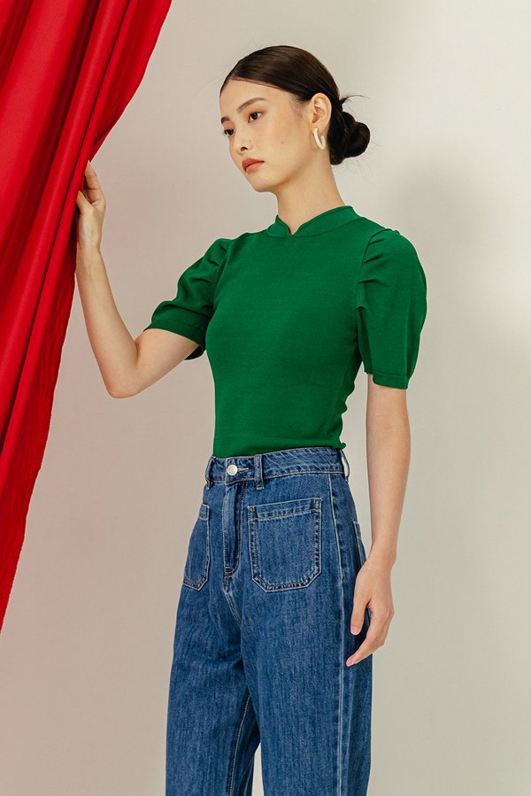 SHAINA CHEONGSAM KNIT TOP