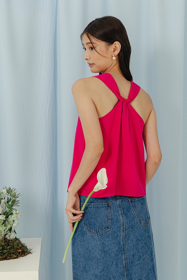 EMELINDA BACK TWIST TENCEL TOP