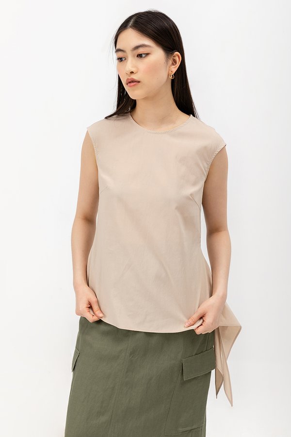 CRISTY SIDE TIE POPLIN TOP