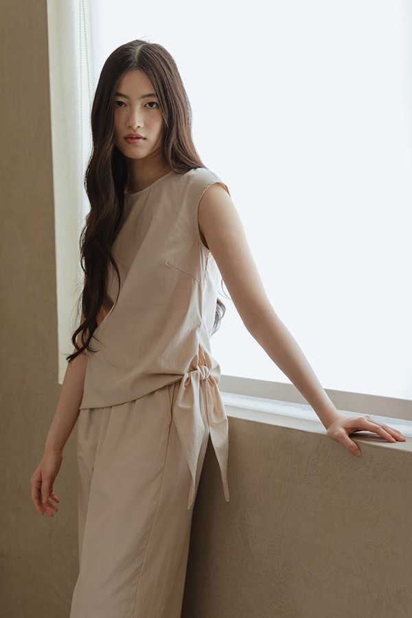 CRISTY SIDE TIE POPLIN TOP