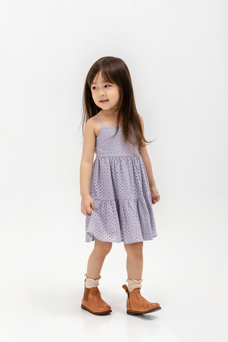 LETICIA TIERED EYELET KIDS DRESS