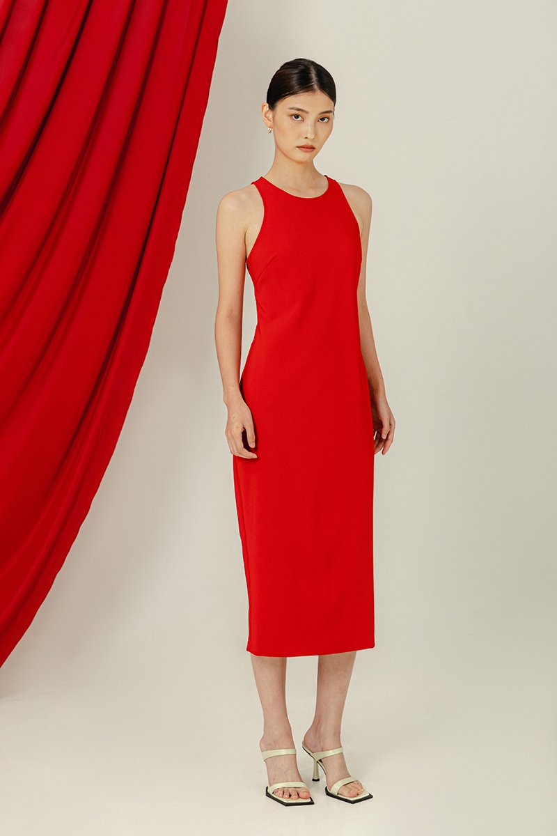 DEVINA TANK COLUMN MIDI DRESS