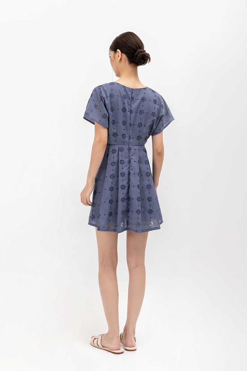 CHANTAL V NECK EYELET ROMPER