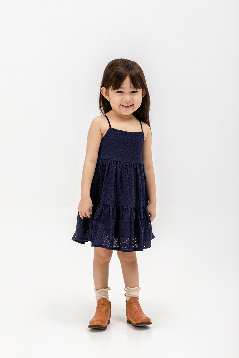LETICIA TIERED EYELET KIDS DRESS
