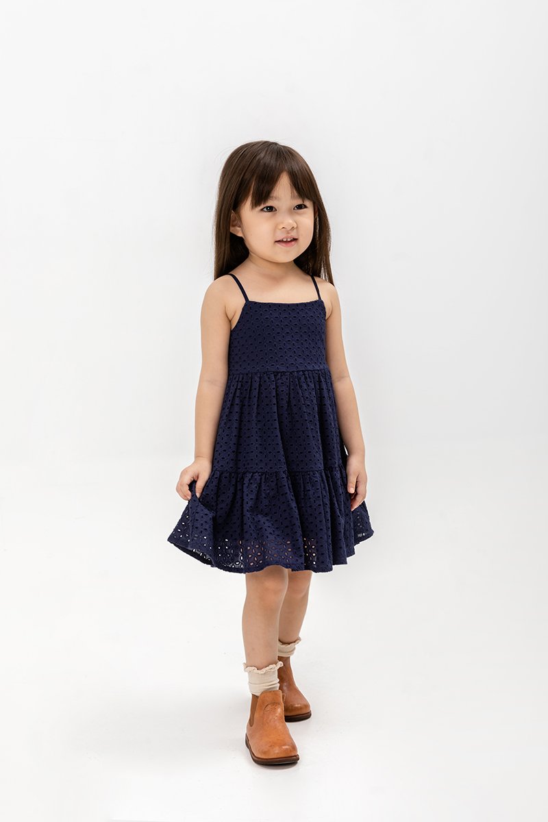 LETICIA TIERED EYELET KIDS DRESS