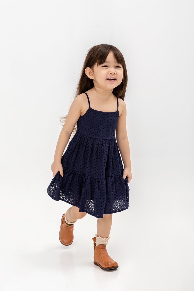 LETICIA TIERED EYELET KIDS DRESS