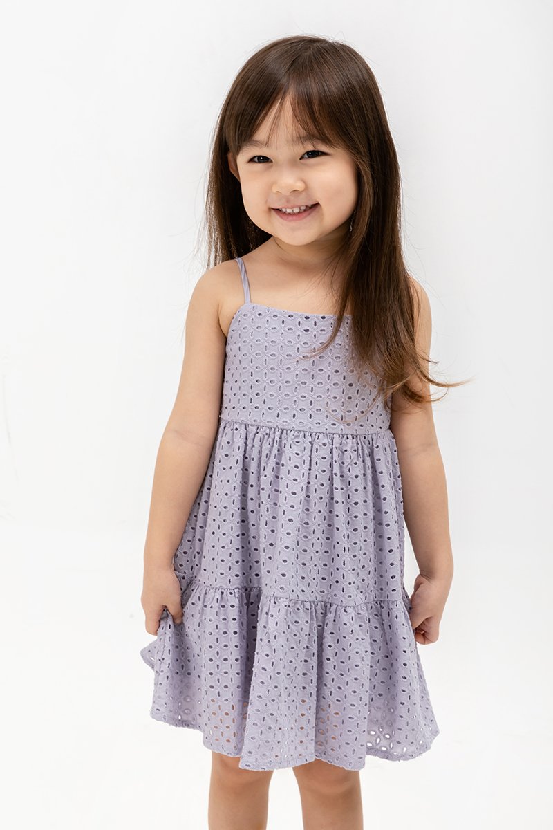 LETICIA TIERED EYELET KIDS DRESS