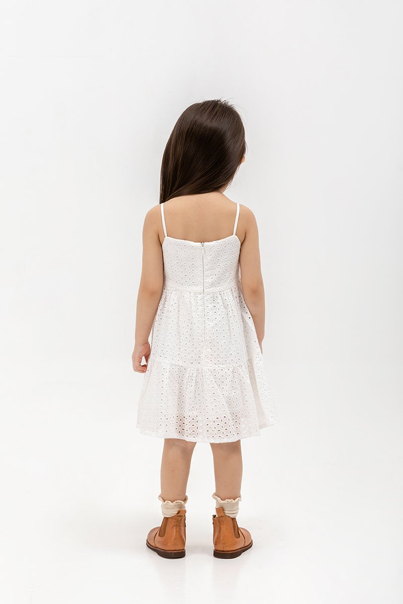 LETICIA TIERED EYELET KIDS DRESS