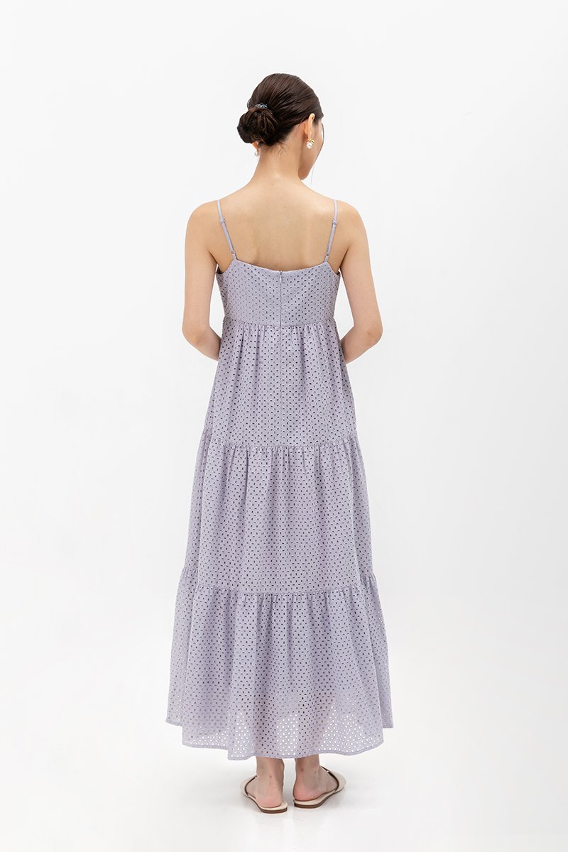 GILLIAN EYELET TIERED CAMISOLE MAXI DRESS