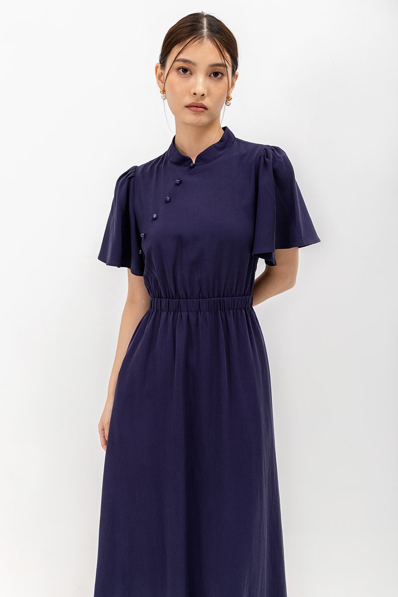 ZIVA BACK CUT OUT FLUTTER SLEEVE CHEONGSAM ZIVA BACK CUT OUT FLUTTER SLEEVE CHEONGSAM