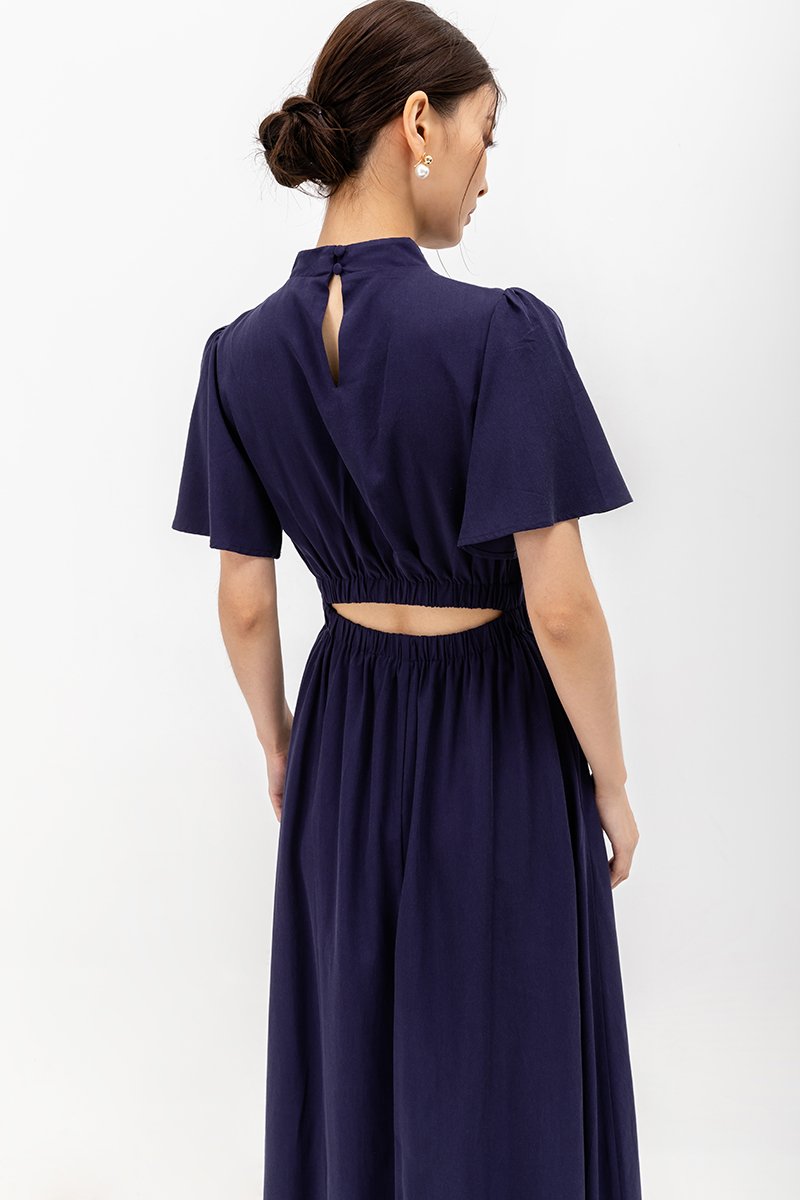 ZIVA BACK CUT OUT FLUTTER SLEEVE CHEONGSAM ZIVA BACK CUT OUT FLUTTER SLEEVE CHEONGSAM