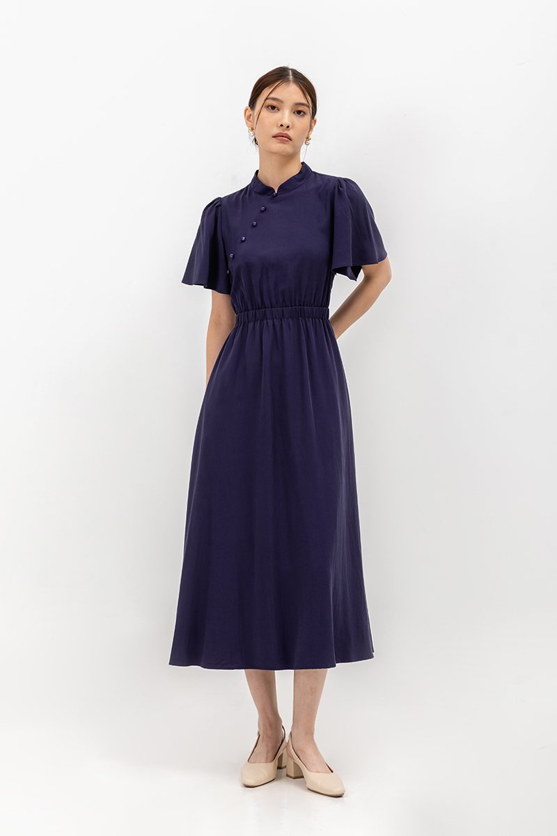 ZIVA BACK CUT OUT FLUTTER SLEEVE CHEONGSAM ZIVA BACK CUT OUT FLUTTER SLEEVE CHEONGSAM